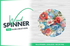Floral Wind Spinner Round Png Design Product Image 1