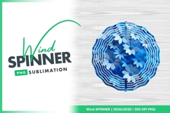 Blue Wind Spinner Round Floral Design Product Image 1