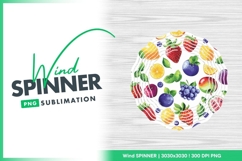 with Fruits and Berries on Wind Spinner Round Png Design Product Image 1