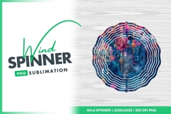 Wind Spinner Round Png with Floral Design Product Image 1