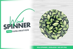 Green Leaf Wind Spinner Round Png Design Product Image 1