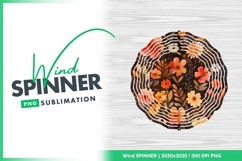 Watercolor Flowers Dark Background Circular Wind Spinner Product Image 1