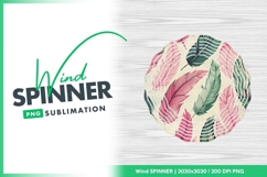 Colorful Feather Pattern Wind Spinner Round Png Product Image 1