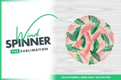Pink And Green Feathers Wind Spinner Round Png Product Image 1