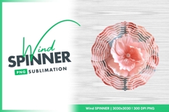 Pink Paper Flowers Wind Spinner Round Png Product Image 1