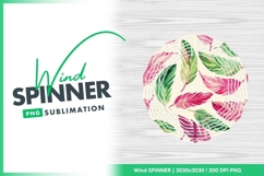 Watercolor Feathers Pattern Wind Spinner Round Png Product Image 1