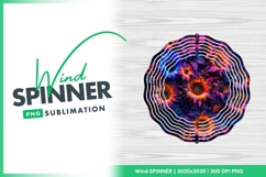 Abstract Neon Floral Arrangement Wind Spinner Round Png Product Image 1