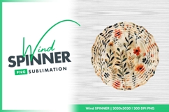 Watercolor Floral Round Background Wind Spinner Png Product Image 1