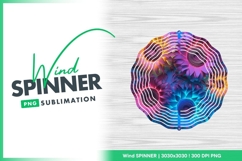 Neon Color Sunflowers Wind Spinner Round Png Product Image 1