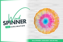 Vibrant Tie Dye Wind Spinner Round Png Product Image 1