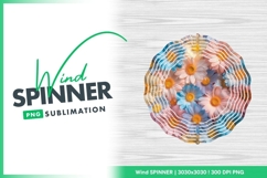 Pastel Colored Daisy Flowers Circle Wind Spinner Round Png Product Image 1