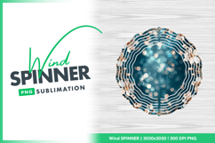 Floral border bokeh on deep teal background Wind Spinner Product Image 1