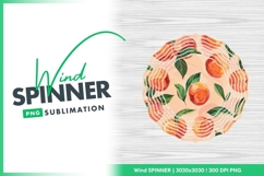 Watercolor Peach Pattern Wind Spinner Round Png Product Image 1