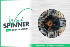 Elegant dark flower with gold accents wind spinner Product Image 1