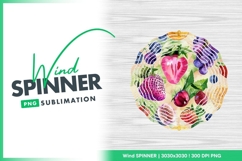 Watercolor Fruits Wind Spinner Round Png Design Product Image 1