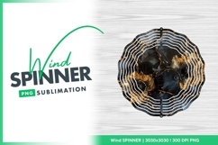 Black and gold flowers abstract background art wind spinner Product Image 1