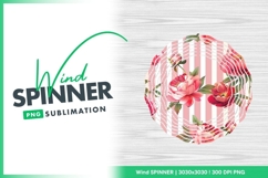 Red Peonies Pink Stripes Background Wind Spinner Round Png Product Image 1
