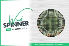 Christmas plaid background with pine cones wind spinner Product Image 1