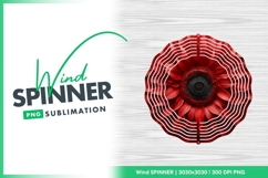 Red Petal Flower With Dark Center Wind Spinner Round Png Product Image 1