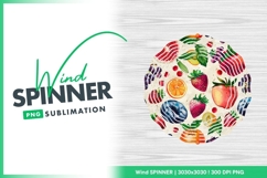Vibrant Watercolor Fruits Seamless Wind Spinner Round Png Product Image 1
