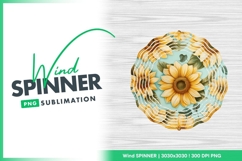 Sunflower Wind Spinner Round Png Design Product Image 1