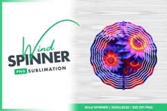 Abstract Vibrant Flowers Wind Spinner Round Png Product Image 1