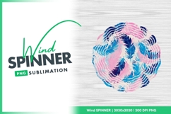 Pink And Blue Feathers Wind Spinner Round Png Product Image 1