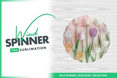 Elegant Tulip Flower Arrangement On Pink Wind Spinner Product Image 1