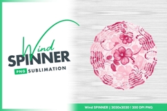 Pink Floral Pattern with Hibiscus Flowers Wind Spinner Product Image 1