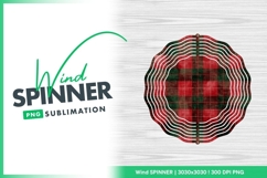 Rustic red green plaid pattern background wind spinner Product Image 1