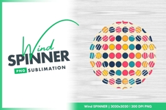 Colorful Round Polka Dot Pattern on Cream Wind Spinner Product Image 1