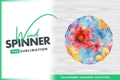 Watercolor flowers seamless pattern floral wind spinner Product Image 1