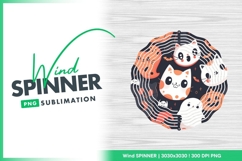 Cute Halloween Pattern with Pumpkins Cats Wind Spinner Product Image 1