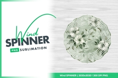 Floral Pattern with White Flowers and Wind Spinner Product Image 1