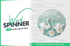 Paper Swans and Flowers on Teal Background Wind Spinner Product Image 1