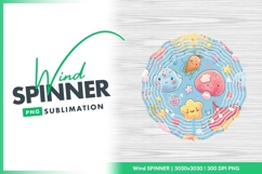 Whimsical Cartoon Pattern with Smiling Clouds Wind Spinner Product Image 1
