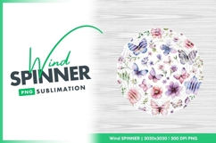 Watercolor Butterflies Flowers and Greenery Wind Spinner Product Image 1