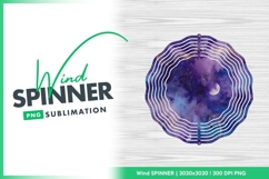 Watercolor Galaxy with Moons and Gold Accents Wind Spinner Product Image 1