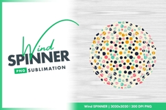 Colorful polka dot pattern with navy pink teal Wind Spinner Product Image 1