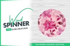 Pink Floral Pattern with Flowers and Leaves Wind Spinner Product Image 1