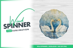 Watercolor Painting of Two Swans Forming a Wind Spinner Product Image 1