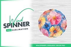 Watercolor floral background with vibrant wind spinner Product Image 1