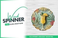 Paper Cutout Cocktail with Straw and Lemon Wind Spinner Product Image 1