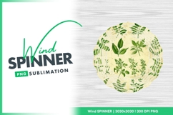 Vintage Botanical Illustration of Green Herb Wind Spinner Product Image 1