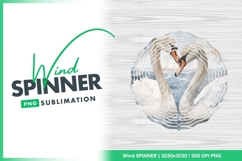 Watercolor Painting of Two Swans Forming a Wind Spinner Product Image 1