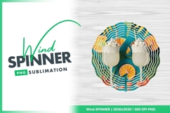 Paper Cutout Cocktails with Orange Slices Wind Spinner Product Image 1