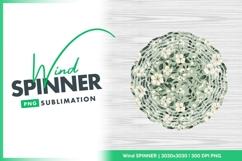 Floral Pattern with White Flowers and Dark Wind Spinner Product Image 1