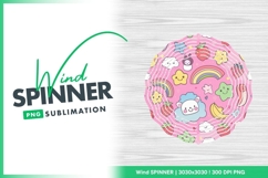 Kawaii Cartoon Pattern with Smiling Stars Wind Spinner Product Image 1