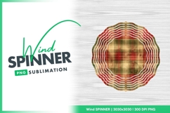 Christmas plaid background with pine branches wind spinner Product Image 1