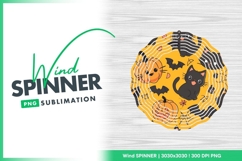 Halloween Pattern with Black Cats Pumpkins Wind Spinner Product Image 1
